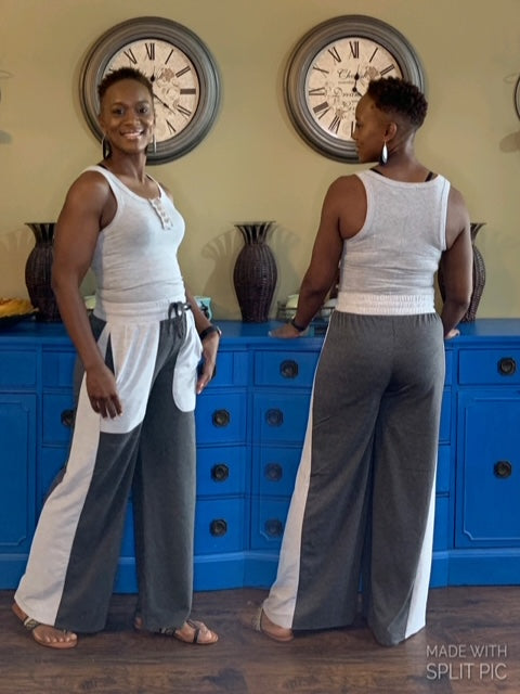 Shadow Block Gray Pants -XS