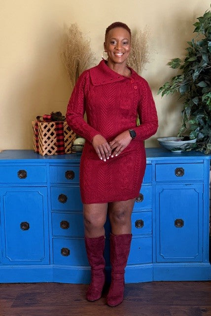 Lizzy red sweater dress